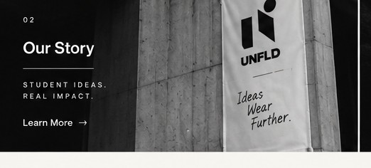 UNFLD monochrome brand sign